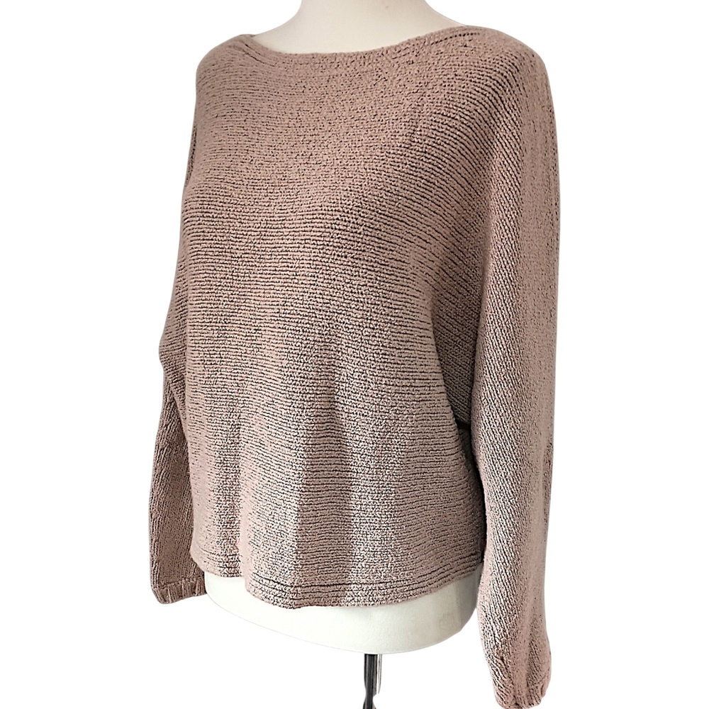 Abercrombie & Fitch Dolman Sweater S/M Relaxed Boatneck Batwing Sleeves Beige‎ - Picture 5 of 16